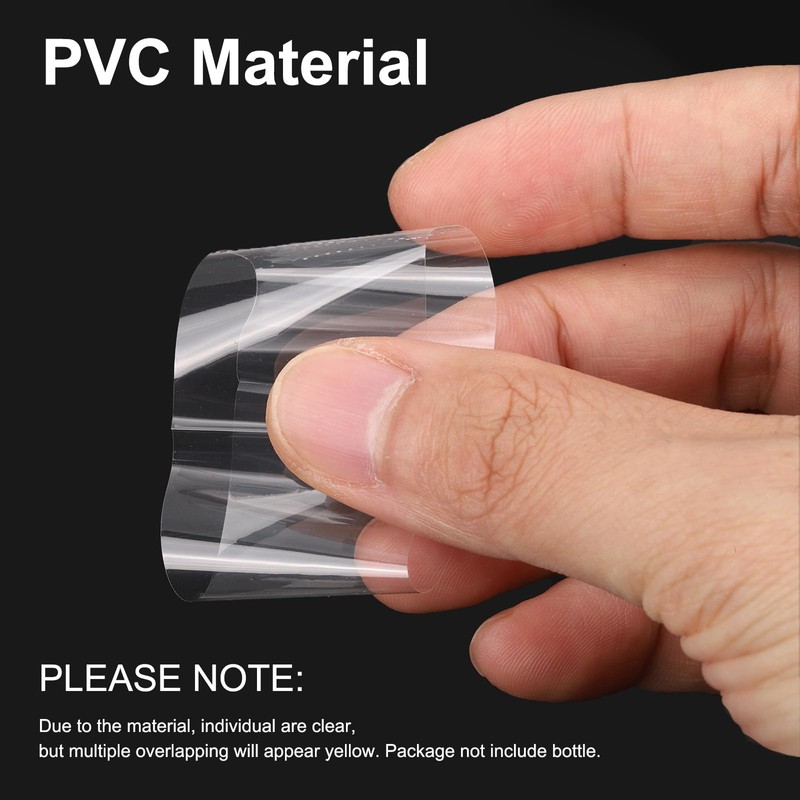Sourcing Map 1000Pcs Clear PVC Shrink Bands, 85*23mm, Heat Seal