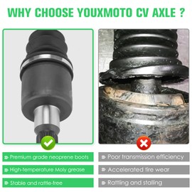 Youxmoto Rear Left/Right CV Axles & Wheel Bearing Kit Fit for Polaris RZR 4 800-2010 2011 2012 2013; for RZR 800 S 2009-2014; 4340 Chromoly Steel CV Axle Drive Half Shaft (NOT FITS RZR 800)
