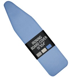 Iwtmm Ironing Board Cover and Pad with Silicone Coating, Thick Scorch-Resistant Padding, Heavy Duty for Home & Professional Use, Fits 15 x 54 Inches Boards, Secure Hook & Loop Fastener (Blue)