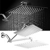 HotelSpa Giant 10" Stainless Steel Rainfall Square Showerhead with Solid