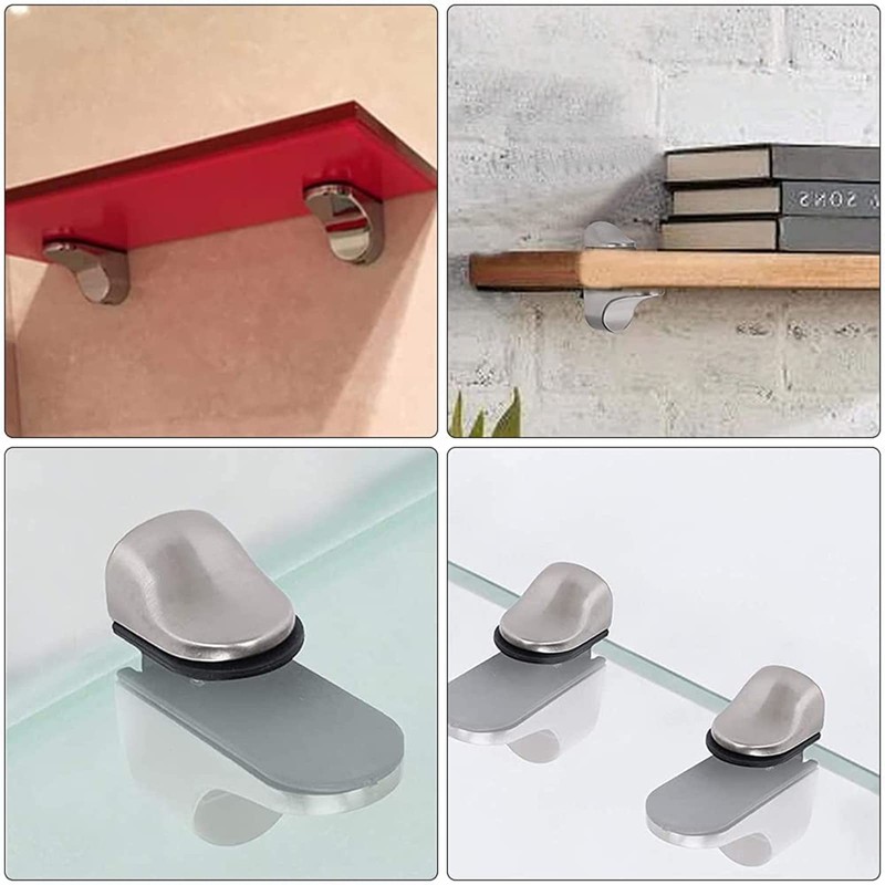 Adjustable Glass Shelf Bracket, Qikuver Adjustable Wood/Glass Shelf Bracket Wall