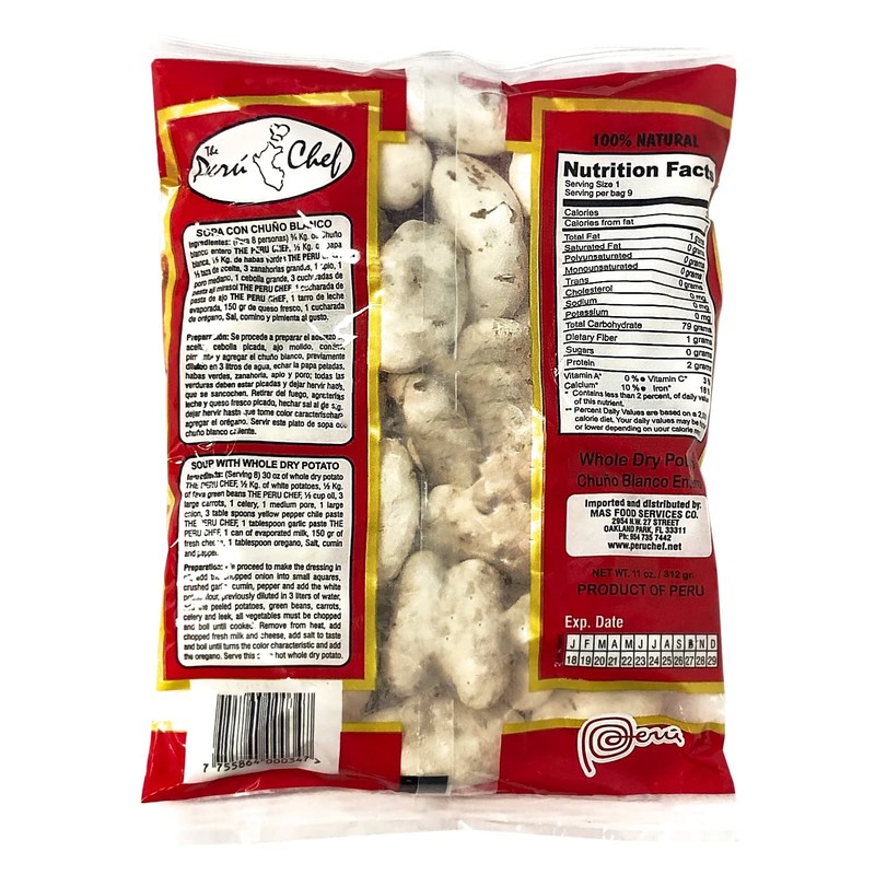 PeruChef Chuño Blanco Entero Peruano | White Whole Dry Potatoes