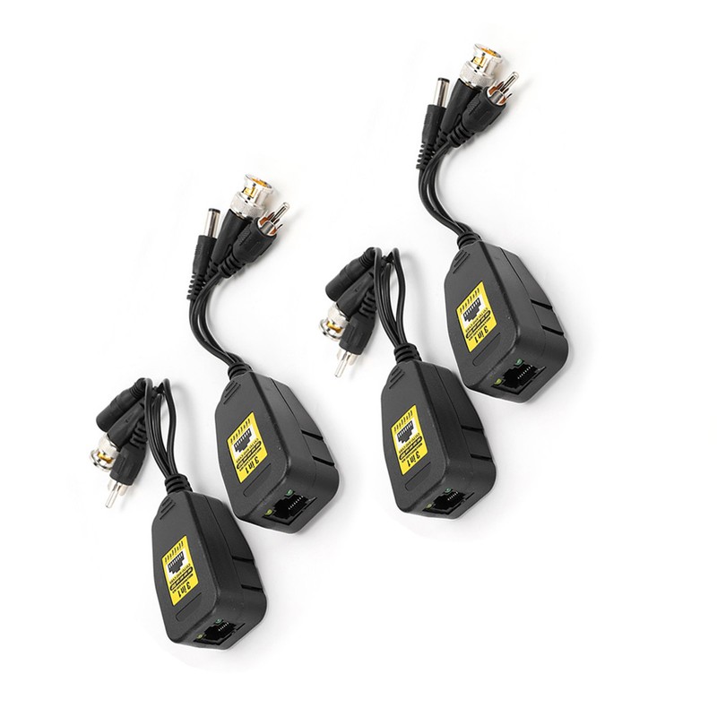 2Pair 3 In-1 PowerVideoAudio Balun Connector Transmitter 8MP CVi AHd