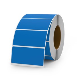 YIKIADA Blue Color Coding Labels 1 × 2 Inches Self-Adhesive Vinyl Rectangle Stickers Waterproof Name Tags Removable Roll for Office School Home 500 PCS