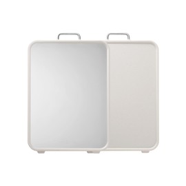 riwome Stainless Steel Cutting Board, Double Sided Cutting Boards for Kitchen, Stainless Steel and Wheat Straw PP Large Chopping Board.Dishwasher safe. (WHITE)