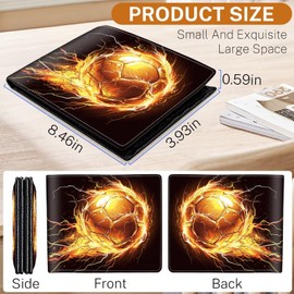 Boys Wallet for Kids,Kids Wallets for Teen 9-12/8-12/12-14 with Wallet Card,Funny Soccer Leather Bifold Rfid Blocking Wallet,Black Purse for Men Boy Male Youth Guys Christmas Gifts Birthday Present