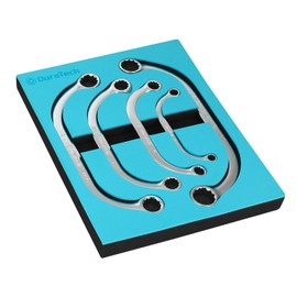 DURATECH Half Moon Box Wrench Set, SAE, 5-Piece, 5/16'' to 7/8'', 12 Point, CR-V Steel, with EVA Foam Tool Organizer