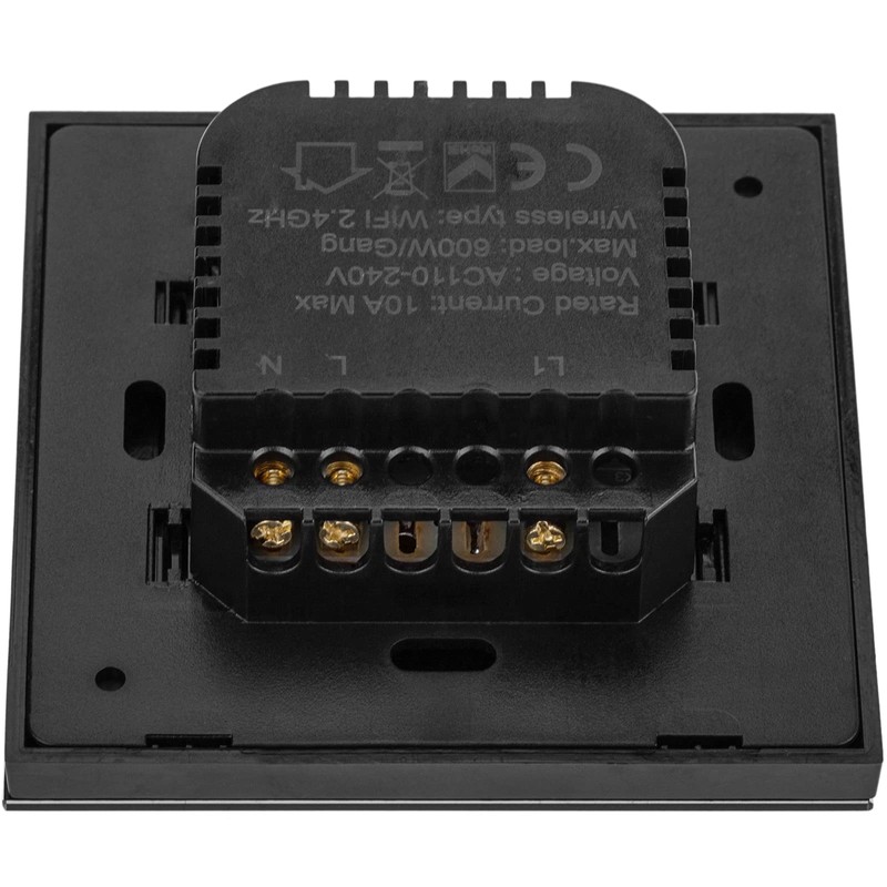 BeMatik Smart Switch Tactile Black Compatible with Google Home, Alexa