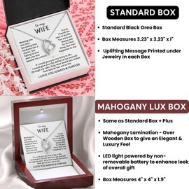 Momavo Jewelry To My Wife - the best thing that ever happened to me ,Forever Love Necklace , Gift For Wife, Gift for her , Idea Gift For Women, Christmas Birthday Gift, Valentine Gift (Luxury Box w/ LED LIGHT, 18k Yellow Gold Finish)