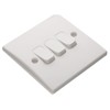 kenable 3 Gang 2 Way 10A Triple Light Switch Rounded