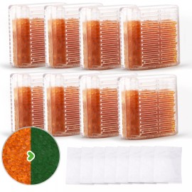 Wisesorb 45 Gram 8 Pack Hard Plastic Silica Gel Desiccant Canister Orange to Dark Green