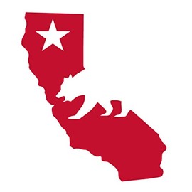 California Republic Cali State Map Cali Bear Vinyl Sticker Decals (Pack of 2) for Car Bumper Window Laptop Tablet Phone (4" x 3.4", Red)