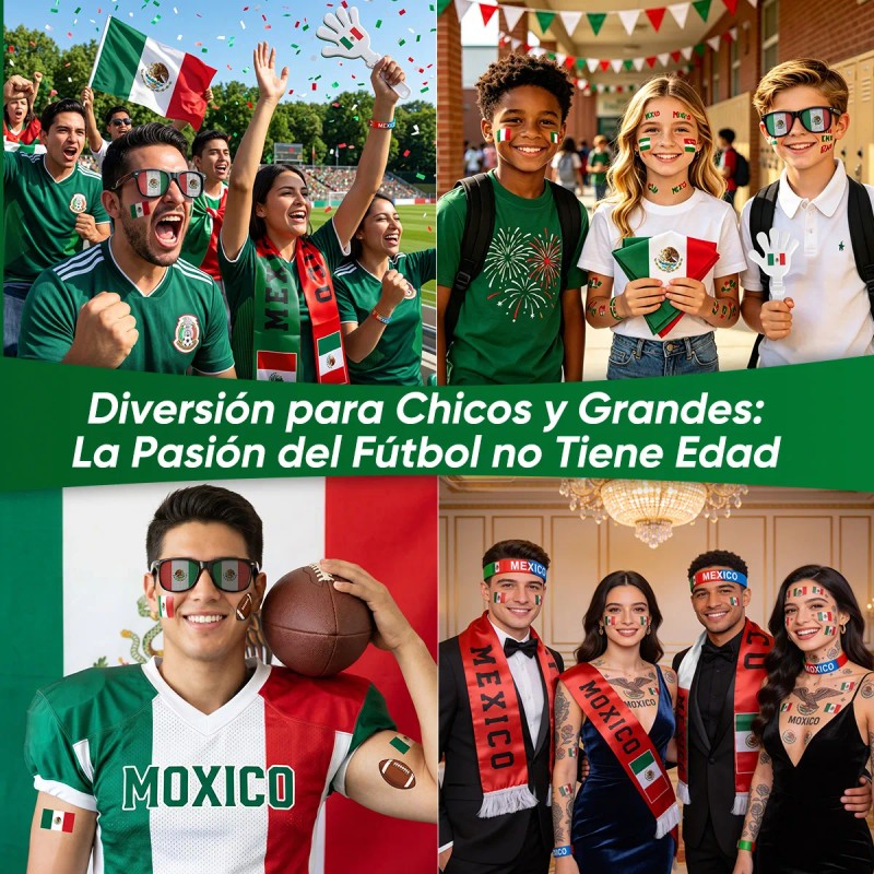 Fiesta Fútbol Paquete México 6 Kits De Cotillón Copa Mundial
