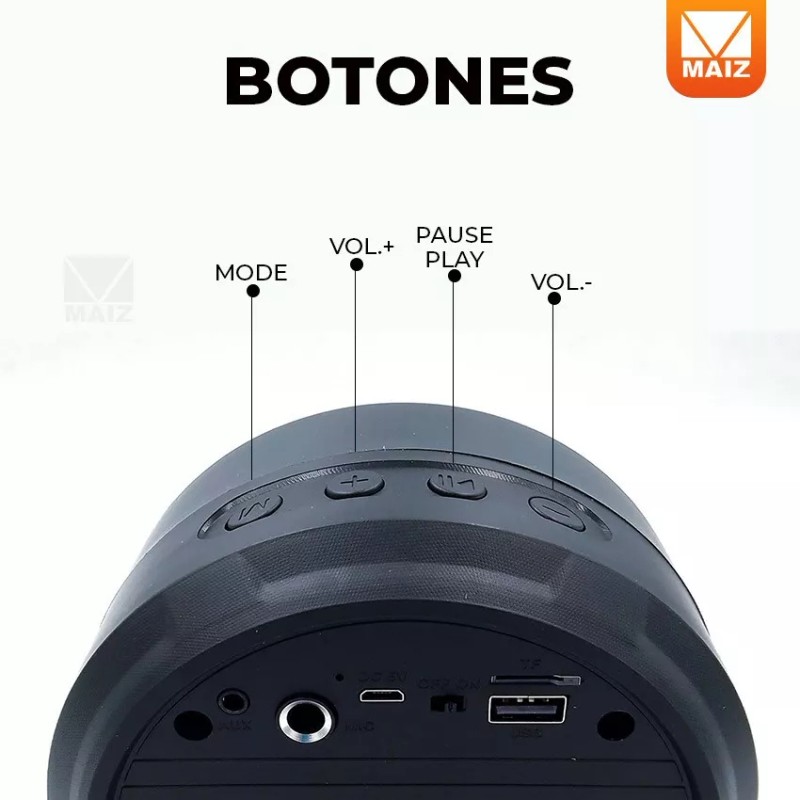 Maíz 5pzs Bocina Bluetooth Radio Inalambrica Portatil Recargable