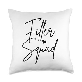 Filler Squad Medical Spa Injection Quote Squad Med Spa Nurse Injector Lip Filler Throw Pillow, 18x18, Multicolor