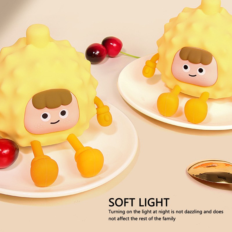Durian Night Light Silicone Soft Light Rechargeable Cute Tap Control