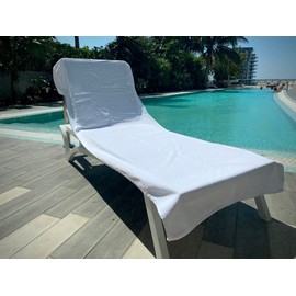 Premium Chaise Terry Lounge Chair Cover. 100% Turkish Ringspun Cotton Towel. Great for Home, Resort, Hotel, Pool or Beach. 30x85 with 8" Pocket and 450 GSM