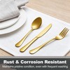Runfly 40-Piece Gold Flatware Set, Stainless Steel Cutlery Set for