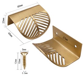 Oneyijun 2 Pieces Cabinet Drawer Handles Leaf Shape Wardrobe Door Brass Gold Furniture Puller Handles Kitchen Drawer Puller Cabinet Handles