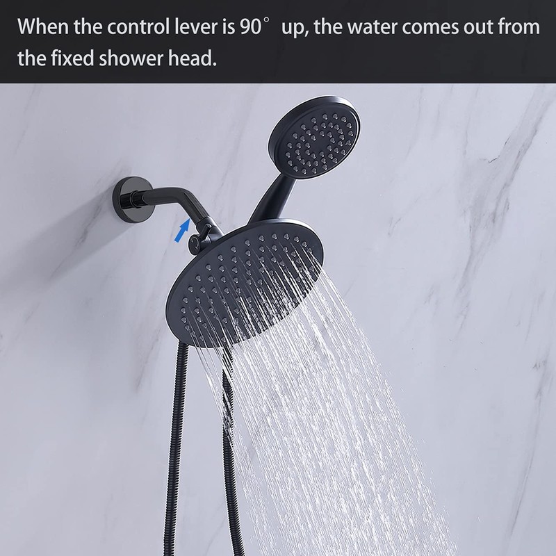 G-Promise Solid Metal Shower Arm Diverter with Holder for Hand