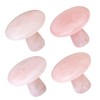 TUMBEELLUWA 2PCS Natural Crystal Mushroom Cabinet Knobs with Screws Round