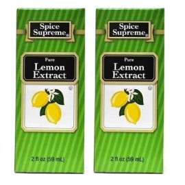 Spice Supreme Flavorings: Pure Lemon Extract (Pack of 2) 2 oz Size