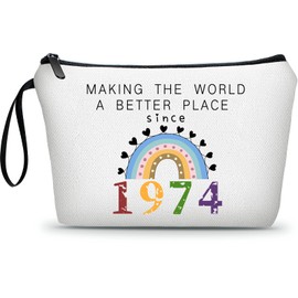 Regalos de cumpleaños de 50 años para ella, regalos de cumpleaños para ella, regalos de 50 años para mujeres, pequeña bolsa de cosméticos, regalos de aniversario de boda 50, regalos de cumpleaños 50