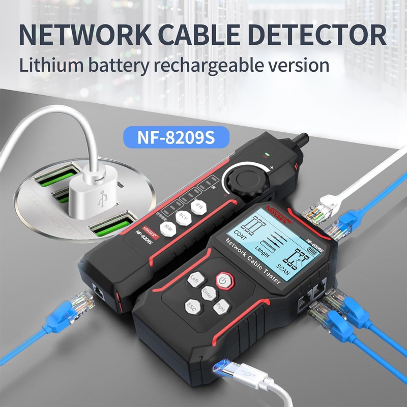 NOYAFA NF-8209S Probador de cables y redes Probador de cables