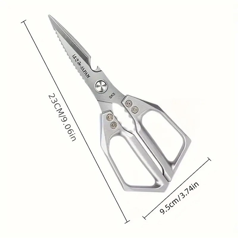 Heavy-Duty Stainless Steel Kitchen Scissors - Multi-Functional Chicken Bone Cutting