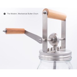 Aeaker Butter Churner – Make Fresh Homemade Butter in 10 Minutes | Hand Crank Jar with Stainless Steel Paddle | Large 32 oz Capacity | Great for DIY, Kitchen Fun & Family Use