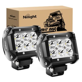 Nilight Led Pods 2Pcs 18W 1260LM Spot Off Road Lights Super Bright Driving Fog Boat Lamp Work Lighting Bar for Trucks Van Camper Wagon Car Pickup Golf Cart ATV UTV SUV Boat 4x4
