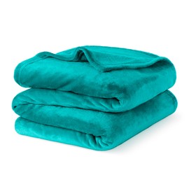 LIVIVO Flannel Fleece Blanket- Super Soft Cosy Cuddly Sofa Throw - Perfect For Bed, Sofa, Travel, Picnic & Camping- Single/Double/King (Ocean, Double)
