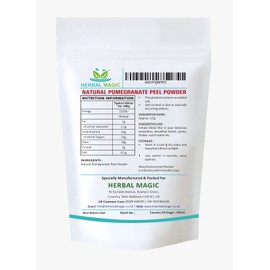 Herbal Magic's Pure & Natural Pomegranate Peel Powder - Rich & Vibrant Smoothies, Shakes, Juices, Baking, Cuisines - irresistibly Nutritious Hair & face mask - for an Active Lifestyle- 100g