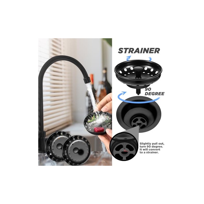 Retisee 2 Pcs Kitchen Sink Stopper Strainer Stainless Steel Drain