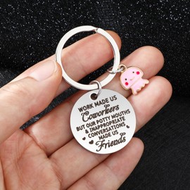 Mabor Keychain Colleague Leaving Gifts for Women Men Coworkers Friend Keychain for Women Funny Retirement Gifts For Birthday Work Made Us Colleagues Keyring