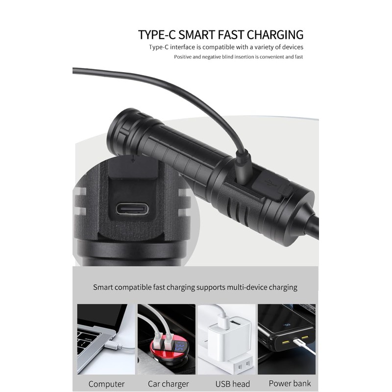 LED Rechargeable Work Light, 1000 lumens with Gooseneck, Flashlight with