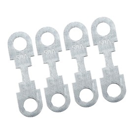 A ABSOPRO 50A Flat Fuse Strip Metal Silver Tone for Car DC 32V (Set of 4)