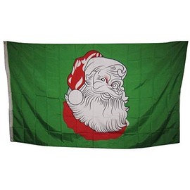 JumpingLight 3x5 Merry Christmas Santa Cluas Head Green Rough Tex Knitted Flag 3x5 Banner - Quality Flags