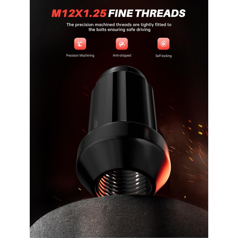 Sposuit M12x1.25 Spline Lug Nuts - Replacement for 1994-2024 Subaru