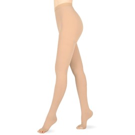Wegitcs Compression Pantyhose for Women & Men, Open Toe 15-20 mmHg Medical Graduated Compression Stockings, Waist High Support Tights, Opaque Leggings for Varicose Veins,Edema,Post Surgery, Beige 3XL