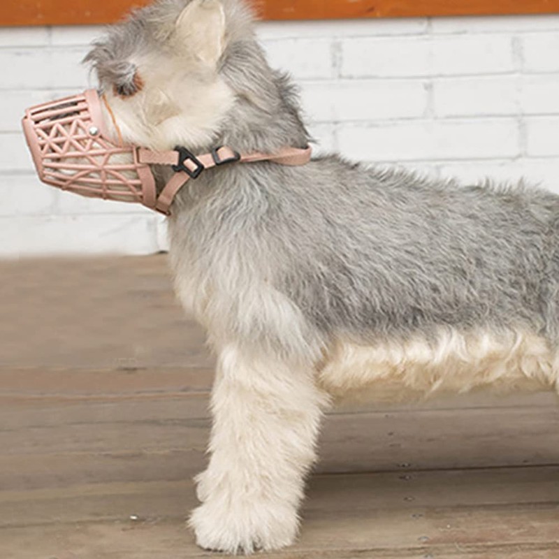 QIRUIRED Dog Muzzle Adjustable Straps Soft Basket Muzzles Prevent Biting