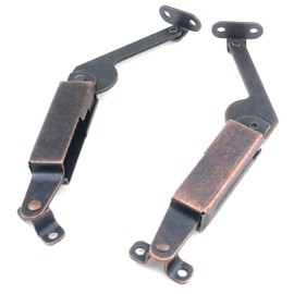 T Tulead Spring Lid Support Box Lid Stay Support Iron Hinge Support Left+Right, with Screws, for Cabinet, Box