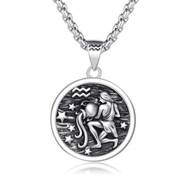 REDSUN Constellation Chain, Zodiac Necklace 925 Sterling Silver Constellation Pendant 12 Constellation Oxidised Necklace Jewellery for Women and Girls, Sterling Silver