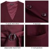 HISDERN Men's Formal Party Wedding Business Cotton Waistcoat Solid Color