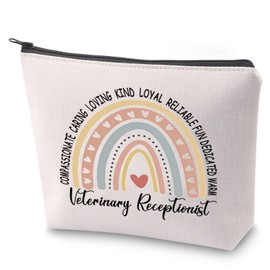 ZJXHPO Veterinary Receptionist Survival Kit Vet Receptionist Appreciation Gift Vet Tech Week Gift Veterinarian Toiletry Bag Vet Student Pencil Case (C-Vet Receptionist)