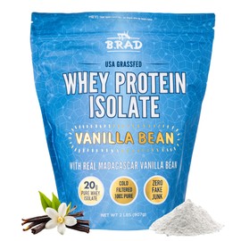 B.rad Grass Fed Whey Protein Isolate | Ultra-Pure, All-Natural, Clean Ingredients | 2 Pounds | 100% USA Sourced | Vanilla Bean
