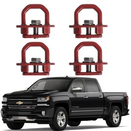 Tie Down Anchors Truck Bed Side Wall Anchor Compatible with 2007-2023 Chevy Silverado/GMC Sierra, 2015-2023 Chevy Colorado/GMC Canyon, 4Pack Red