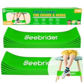 Bandas de silla para niños con pies inquietas, 12 bandas elásticas para el pie para necesidades sensoriales, bandas para el TDAH para sillas de aula, escritorios (verde)