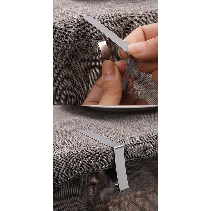 XHNFCU 14 Pack Stainless Steel Tablecloth Clips Silver Table Cover