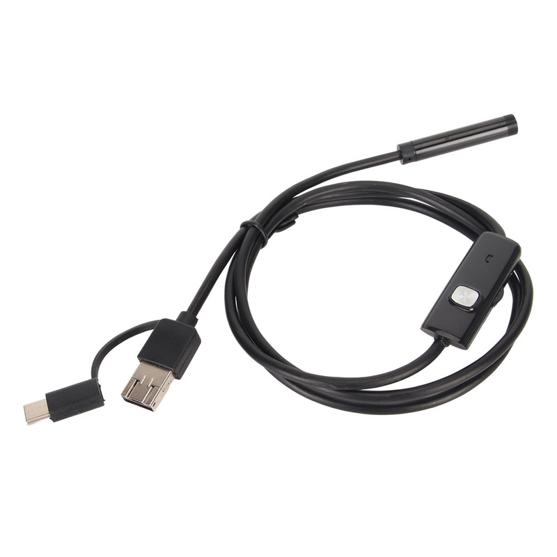 USB Endoscope 8mm Lens 3 in 1 Interface IP67 Waterproof